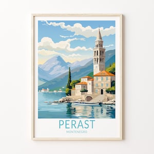 Perast Montenegro Travel Print, Perast Montenegro Travel Art Wall Decor, Montenegro Travel Home Decor Wall Art City Travel Poster Gifts