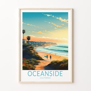 Oceanside Travel Wall Art, Oceanside California Travel Poster, Carlsbad San Diego Wall Art, Oceanside California Traveler Home Decor