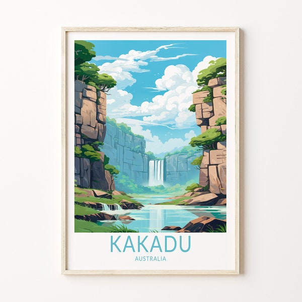 Kakadu Australia Travel Art Poster, Kakadu Coastal Poster Home Decor Wall Art, Kakadu Australia National Park Travel Print