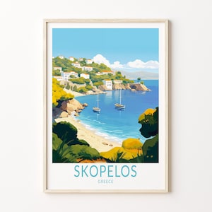 Skopelos Island Greece Travel Print, Skopelos Travel Art Wall Decor, Home Decor Wall Art City, Personalized Travel Poster Gifts