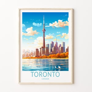 Póster de viaje de Toronto, Canadá, arte de pared, póster de viaje de Toronto, Canadá, póster de viaje de Canadá, decoración del hogar para viajeros, regalo para viajeros