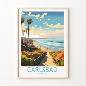 Carlsbad Travel Wall Art, Carlsbad California Travel Poster, Carlsbad San Diego Wall Art, California Traveler Home Decor