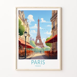 Póster de viaje a París, Francia, arte mural, póster de viaje a París, Francia, Torre Eiffel, póster de viaje a Europa, póster de la Torre Eiffel