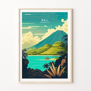 Bali Indonesia Minimalist Travel Poster Wall Art, Bali Indonesia Poster, Indonesia Wall Art, Bali Travel Print, Travel Gift, Birthday Gifts