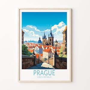 Prague Travel Poster, Prague Poster Print, Custom travel Wall Art, Prague Wall Decor, Prague Travel, Birthday Gift