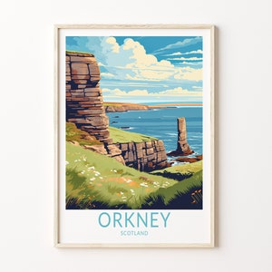 Orkney Travel Poster, Scotland Wall Art, Orkney Scotland Print, Personalised Travel Poster, Home Decor, Birthday Present