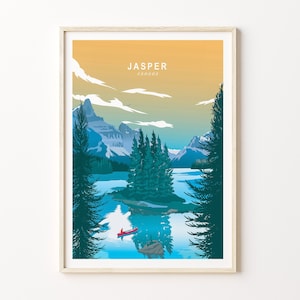 Jasper Nationalpark Reiseplakat, Jasper Kanada Poster, Kanada Nationalparks Postkarte, personalisiertes Reiseplakat, Geburtstagsgeschenke