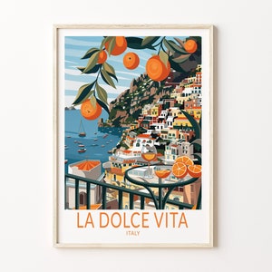 La Dolce Vita Italien Poster, Italien Wandkunst, La Dolce Vita Orange Druck, Italien Küste Poster, personalisierte Geschenke, Reiseplakat