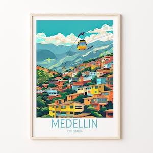 Medellin Print, Kolumbien Stadt Poster, Medellin Kolumbien Reiseplakat, Medellin Wandkunst, personalisierte Geschenke, Geburtstagsgeschenk