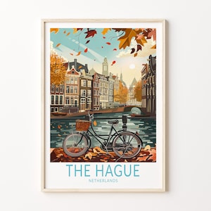The Hague Travel Print, Netherlands Poster, The Hague Wall Art, Netherlands City Print, Home Decor, Personalised Gifts, Wedding Present