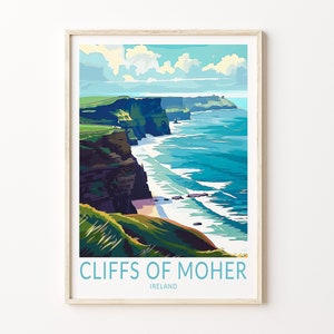 Cliffs Of Moher Irland Poster, Irland City Print, Cliffs Of Moher Irland Wand Kunst, Irland Reise Poster, Hochzeitsgeschenk