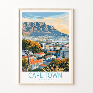 Cape Town Travel Poster, South Africa Wall Art, South Africa Cape Town Poster, Travel Home Decor, Personalised Gifts