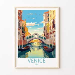Affiche de voyage à Venise en Italie, décoration murale art voyage à Venise, art mural décoration d'intérieur, affiche de voyage en ville, cadeaux, affiche en Italie, affiche de voyage en Italie