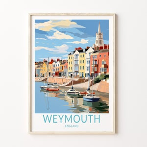 Weymouth Dorset Engeland reizen print, Weymouth Dorset poster print, London Wall Art, Weymouth Verenigd Koninkrijk muur decor