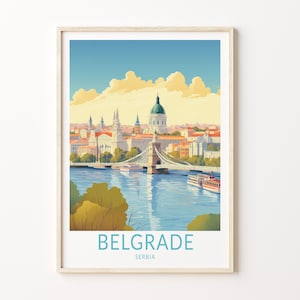 Belgrade Travel Poster, Belgrade Serbia Travel Art Poster, Home Decor Wall Art, Belgrade Serbia City Travel Print, Travel Gifts