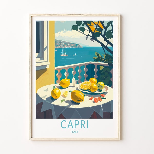 Capri Lemons Reiseposter, Italien Capri Lemons Reiseposter, Reisewandkunst, Italien Kunstwerk, Capri Reisegeschenk, Zitronen Wanddekoration