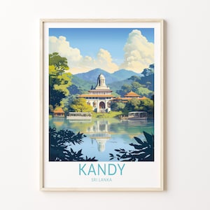 Kandy Sri Lanka Travel Poster, Kandy Sri Lanka Poster Print, Colombo Kandy Sri Lanka Wall Art, Siri Lanka Wall Decor, Birthday Gifts