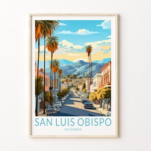 San Luis Obispo Travel Print, California San Luis Obispo Poster, CAL POLY Travel Wall Art, San Luis Obispo, California Travel Gifts