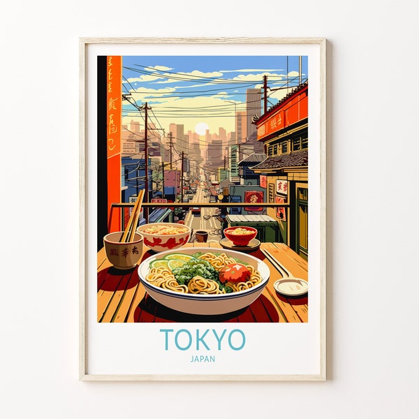 Tokyo Japan Ramen Food Wall Art Travel, Tokyo Travel Food Wall Art, Japanese Poster, Japanese Print, Japanese Trinational Food Art