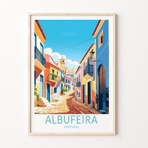 Albufeira Portugal Travel Print, Albufeira Coast Poster Print, Albufeira Portugal Coastal Wall Art, Albufeira Coast Wall Decor