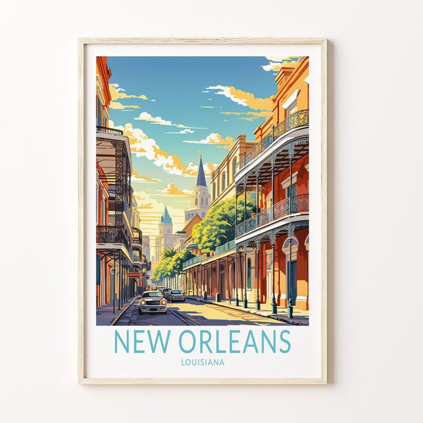 Cartel de viaje de Nueva Orleans, Impresión de carteles de Nueva Orleans, Cartel de viaje personalizado de Nueva Orleans, Cartel de viaje personalizado, Regalos de cumpleaños