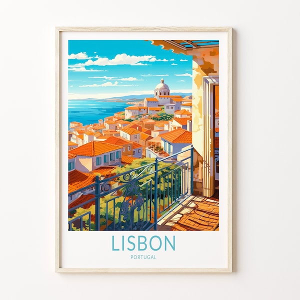 Lisbon Portugal Travel Print, Lisbon Poster Print, Lisbon Train Wall Art, Portugal Lisbon Wall Decor, Birthday Gift