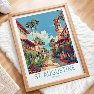 St. Augustine Florida Print, Florida Wall Art, St. Augustine Florida Travel Poster, USA City Poster, Personalised Gifts