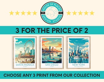 Set Of 3 Bundle - Travel Poster, Travel Gifts, National Park Poster, Home Decor Travel Wall Art, Set Of 3 Print
