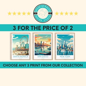 Set Of 3 Bundle - Travel Poster, Travel Gifts, National Park Poster, Home Decor Travel Wall Art, Set Of 3 Print