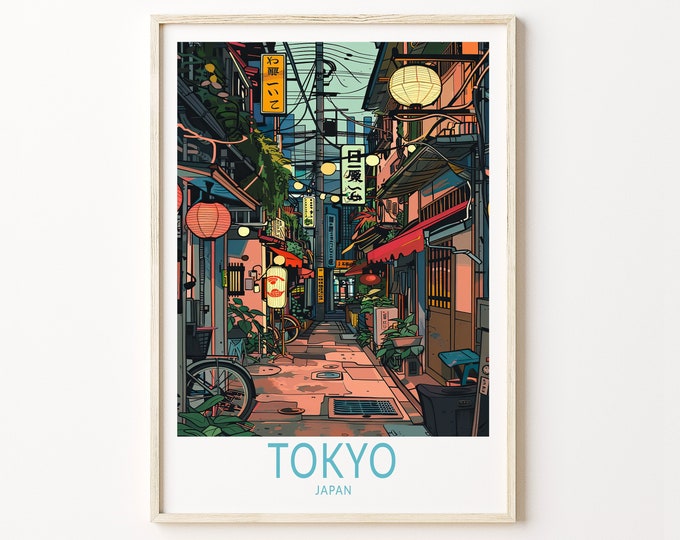 Tokyo Poster, Japan City Wall Art, Tokyo Print, Japan Travel Poster, Birthday Present, Wedding Gifts