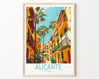 Alicante Travel Poster, Spain Alicante Print, Spain City Wall Art, Travel Home Decor, Personalised Present, Honeymoon Gifts