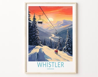 Whistler National Park Travel Poster, Whistler Canada Poster, National Parks Postcard Custom Travel Print, Personalized Travel Poster