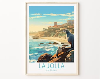 La Jolla California Reise-Druck, La Jolla Coast Poster-Druck, La Jolla San Diego Wandkunst, California Coast-Wand-Dekor, San Diego Poster