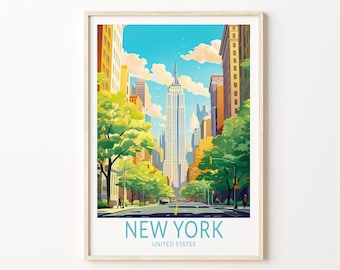New York Travel Print, New York City Travel Poster, New York Wall Art Travel Poster, Travel Print, Traveler Home Decor