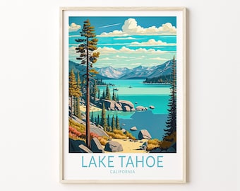 Lake Tahoe National Park Print Wall Art, Lake Tahoe Poster, Tahoe National Park Wall Art, Tahoe Travel Print, Travel Gift