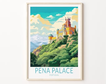Pena Palace Portugal Travel Poster Wall Art, Pena Palace Portugal Poster, Portugal Wall Art, Portugal Travel Print, Travel Gift