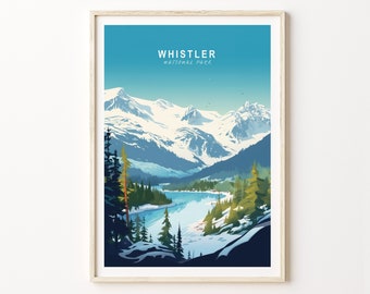 Whistler Canada National Park Travel Poster, Whistler Canada Poster, National Parks Custom Travel Print, Personalized Travel Poster