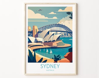 Sydney Travel Print, Sydney Australia Travel Art Poster, Home Decor Wall Art, City Travel Print, Travel Gifts