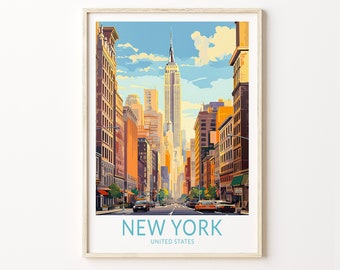New York Travel Print, New York City Travel Poster, New York Wall Art Travel Poster, Travel Print, Traveler Home Decor