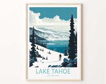 Lake Tahoe National Park Print Wall Art, Lake Tahoe Poster, National Park Wall Art, Travel Print Poster, Travel Gift