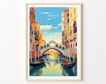 Venice Italy Travel Poster, Venice Travel Art Wall Decor, Home Decor Wall Art City Travel Poster Gifts, Italy Poster, Italy Travel Poster