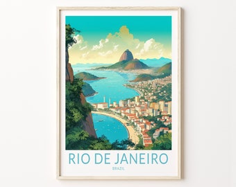 Rio de Janeiro Travel Print, Brazil Rio de Janeiro Travel Art Wall Decor, Home Decor Wall Art, South America Travel Poster
