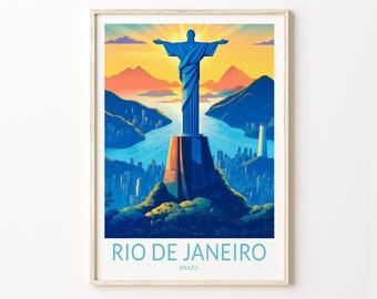 Rio de Janeiro Podróż Wydruk, Brazylia Rio de Janeiro Podróż Sztuka Dekoracja Ścienna, Dekoracja Domu Ścienna Sztuka Miasto Podróż Plakat Prezenty