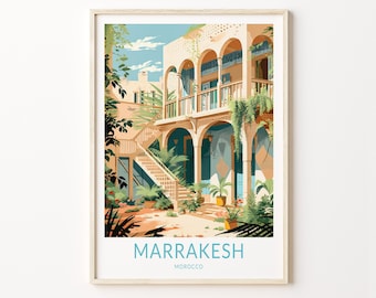 Marrakesh Travel Print, Marrakesh Morocco Travel Poster, Travel Wall Art, Marrakesh Artwork, Morocco Travel Gift Wall Decor