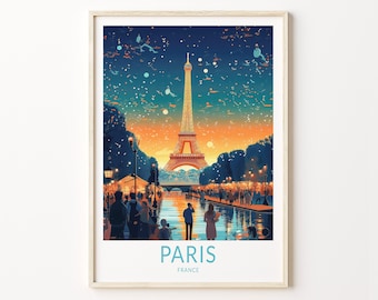 Paris Travel Print Wall Art, Eiffel Tower Paris France Travel Poster, Europe Travel Poster, Traveler Home Décor, Traveler Gift