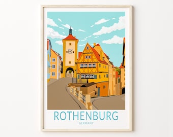 Rothenburg ob der Tauber Germany Travel Print, Rothenburg City Poster Print, Rothenburg Germany Wall Art, Germany Travel Wall Decor