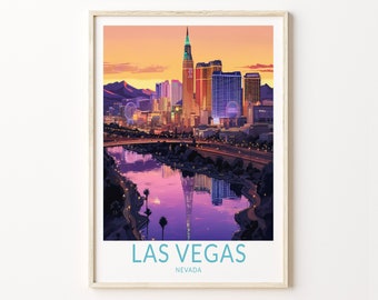 Las Vegas Nevada Poster Wall Art, Las Vegas Nevada Travel Poster, Las Vegas Nevada Travel Poster, Home Decor, Birthday Gifts