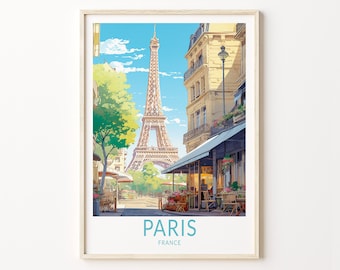 Reseposter från Paris, Frankrike, Eiffeltornets Paris- och Frankrikereseaffisch, Europa-reseaffisch, heminredning för resenärer, gåva för resenärer