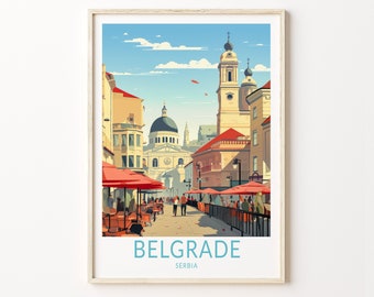 Belgrade Travel Poster, Belgrade Serbia Travel Art Poster, Home Decor Wall Art, Belgrade Serbia City Travel Print, Travel Gifts