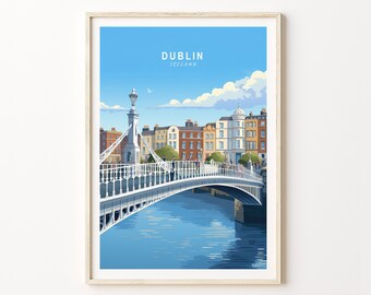 Dublin Ireland Travel Poster, Dublin Ireland Poster Print, Ireland Custom Travel Print, Personalized Travel Poster, Birthday Gifts